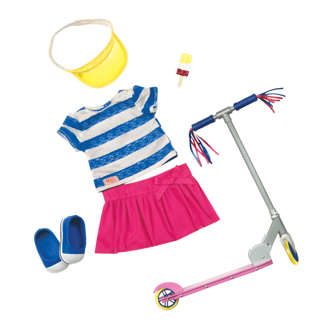 Fashion Outfit & Scooter for 18-inch Dolls