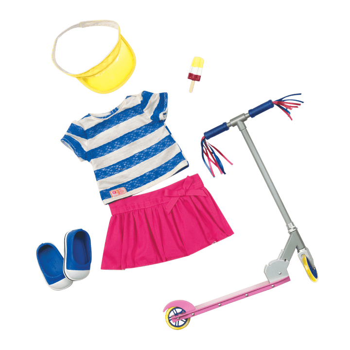 Fashion Outfit & Scooter for 18-inch Dolls
