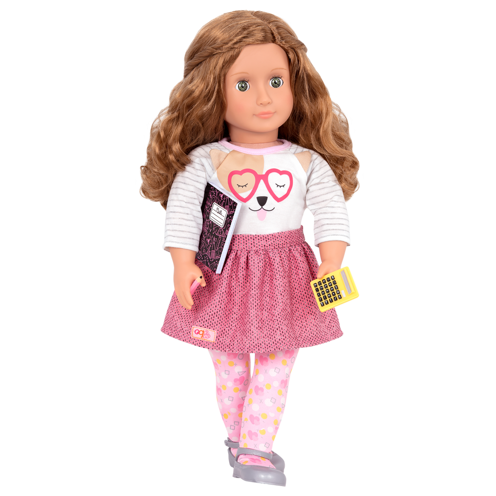 Outfit with school supplies for 18-inch doll