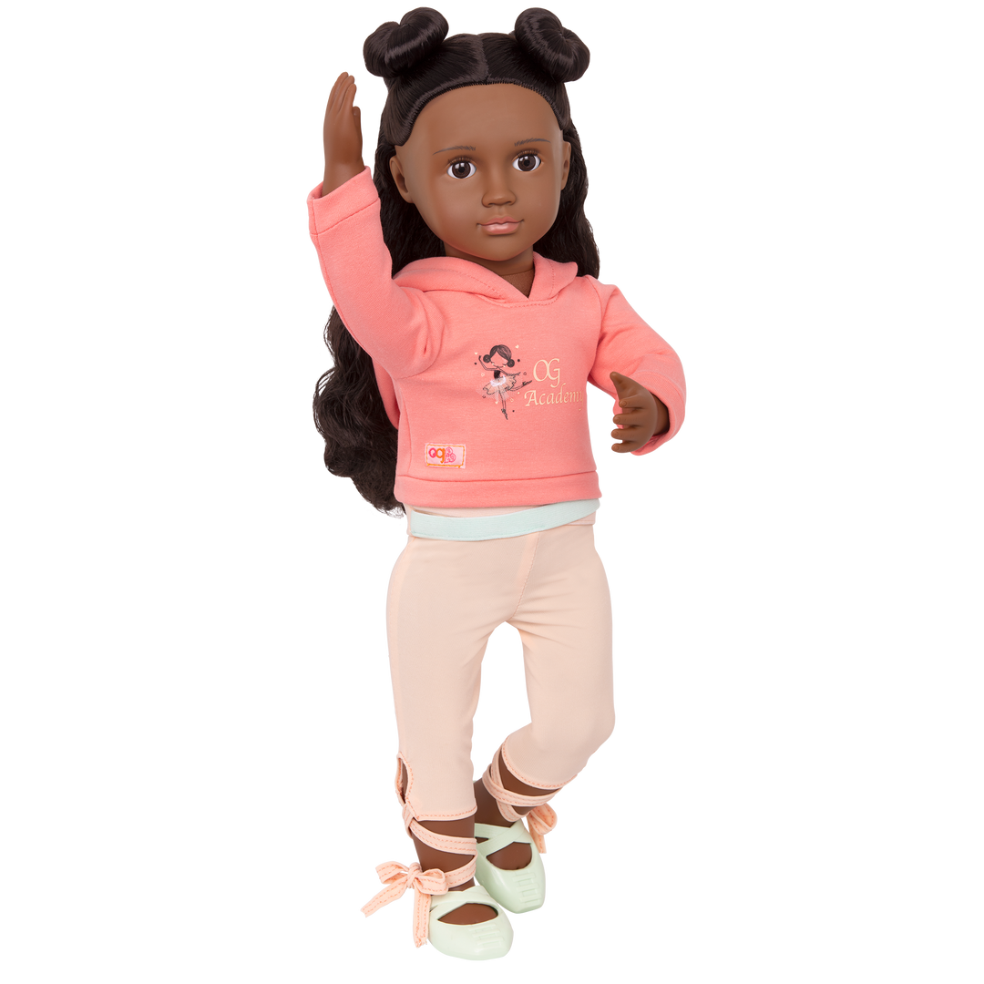 Studio Style Ballet Practice Hooded Sweater Outfit for 18-inch Dolls