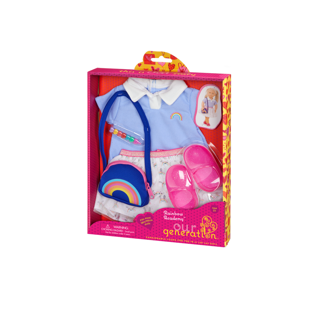 Rainbow Academy School Outfit Purse for 18-inch Dolls