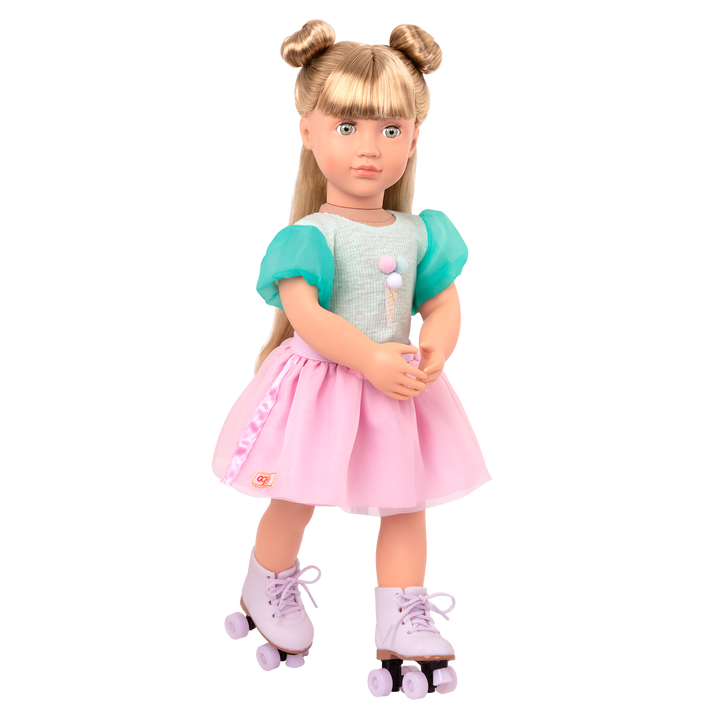 Scoopalicious Ice Cream Outfit Roller Skates for 18-inch Dolls