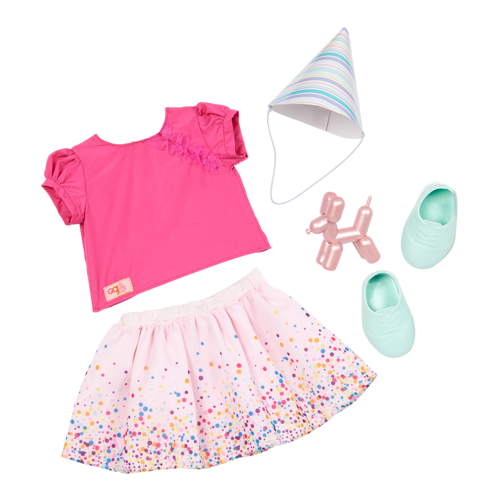 It's Time to Party - party themed outfit for 46 cm doll