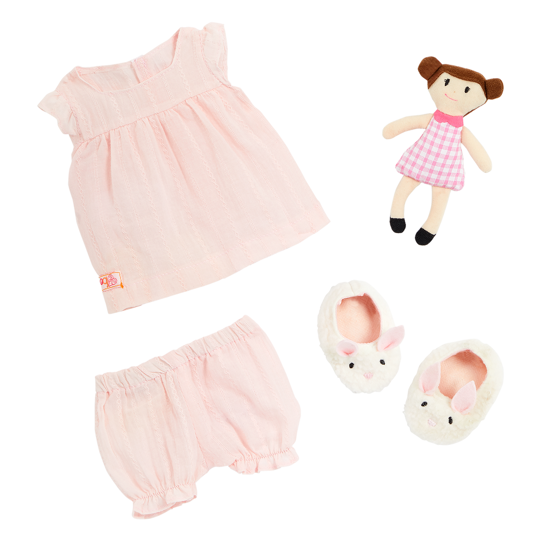 Pajama Outfit with Plush Toy for 18-inch Dolls