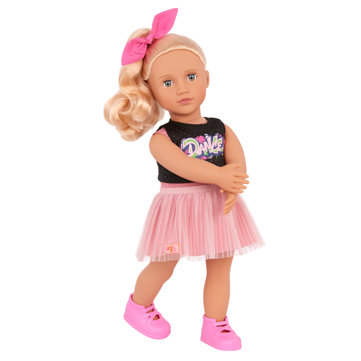 Our Generation Lourdes 18-inch doll with blonde hair and blue eyes dance and activity