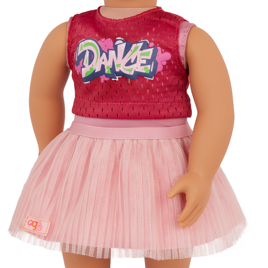 Our Generation Catalina 18-inch Doll curly brown haired and brown eyed doll with dancing active theme