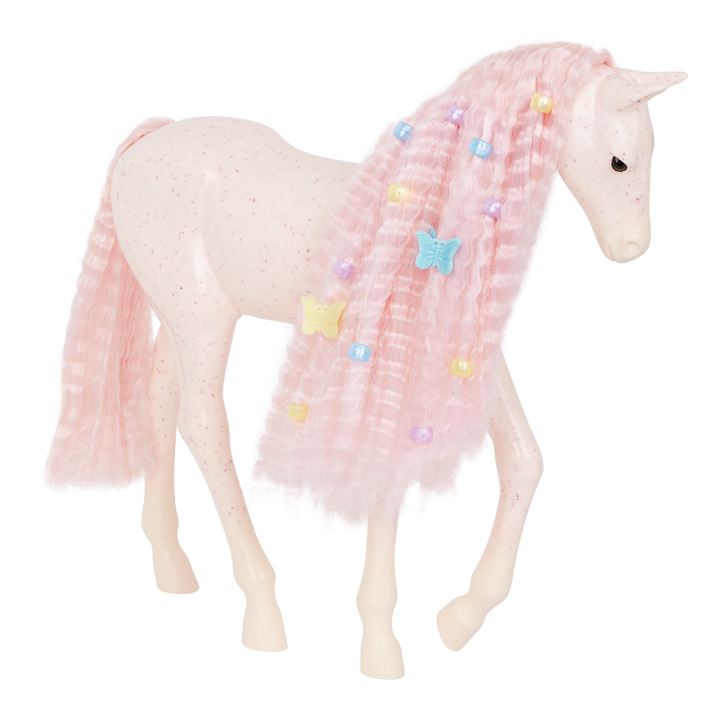 Our Generation Elara & Lumina 20-inch horse equestrian playset with a pink haired and blue eyed 18-inch doll