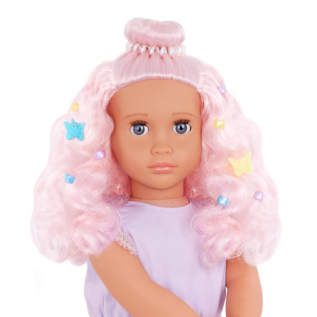 Our Generation Elara & Lumina 20-inch horse equestrian playset with a pink haired and blue eyed 18-inch doll