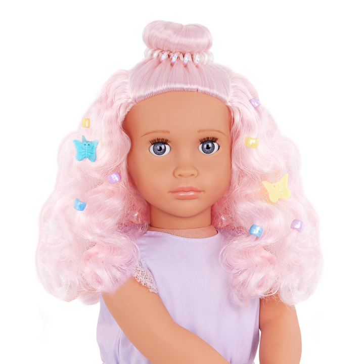 Our Generation Elara & Lumina 20-inch horse equestrian playset with a pink haired and blue eyed 18-inch doll