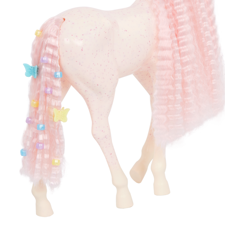 Our Generation Elara & Lumina 20-inch horse equestrian playset with a pink haired and blue eyed 18-inch doll