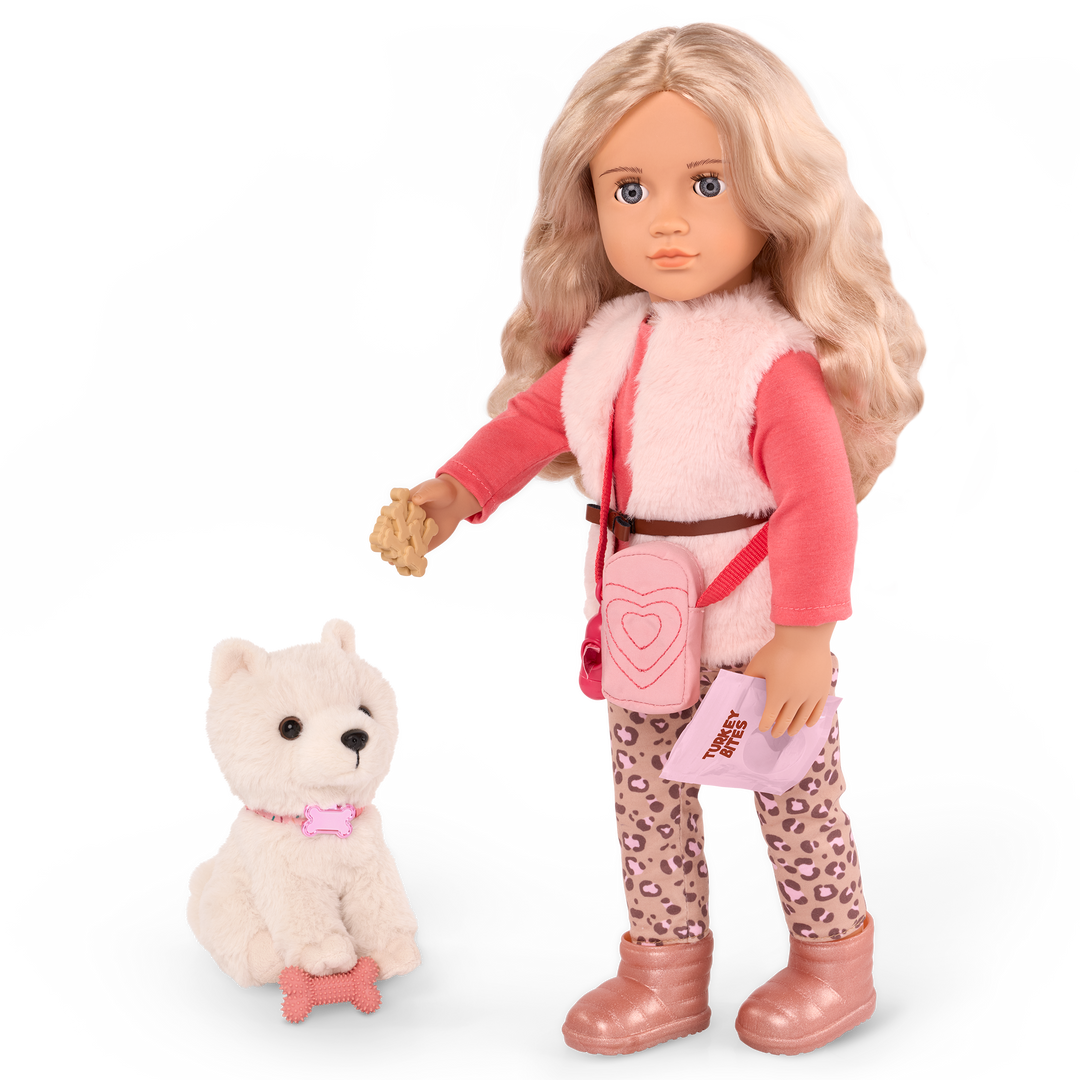 Our Generation 46 cm Doll Kinsley & Pet Puppy Kenzi