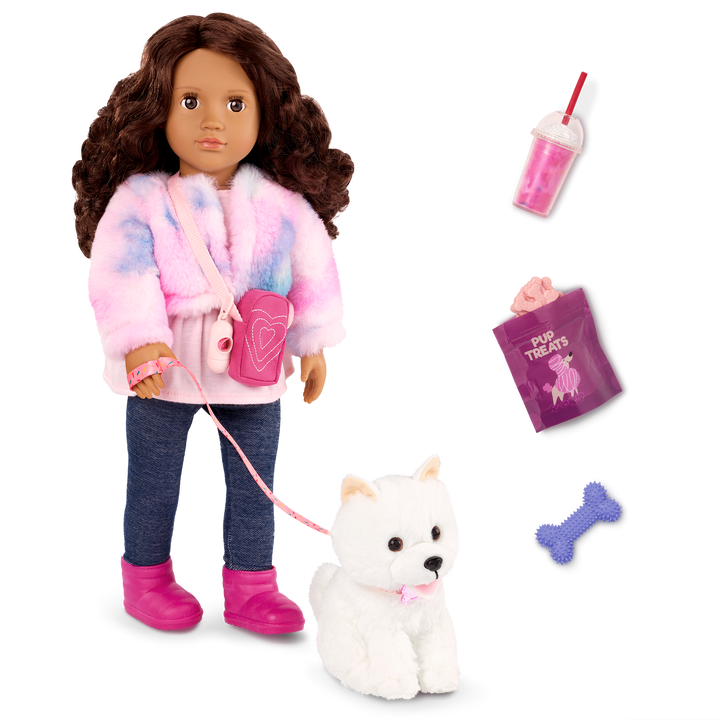 Our Generation 46 cm Doll Ines & Pet Puppy Jojo