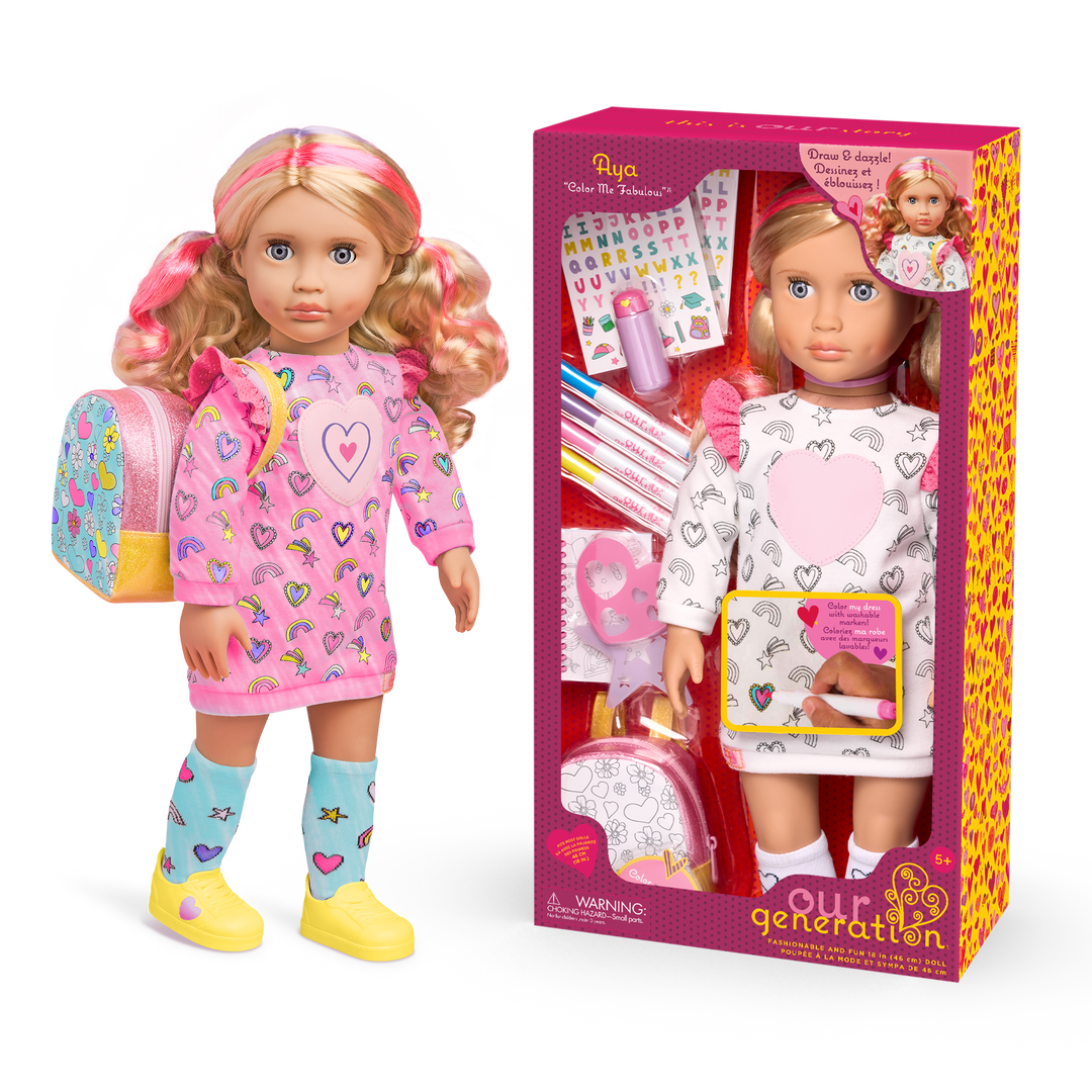 Our Generation 18-inch Doll Aya Color Me Fabulous