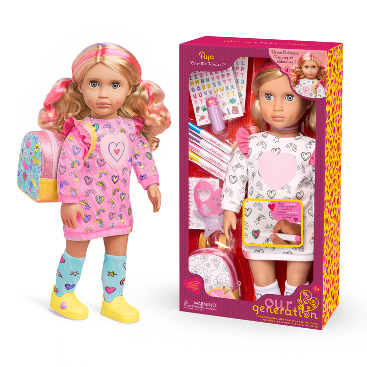 Our Generation 18-inch Doll Aya Color Me Fabulous