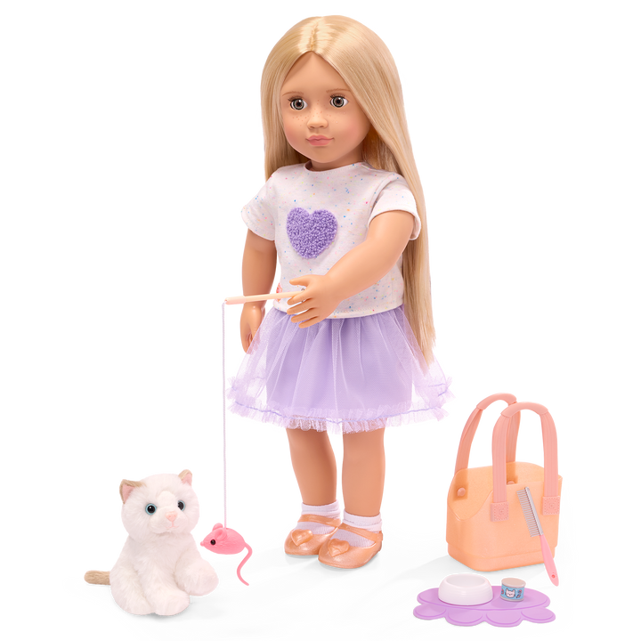 Our Generation 18-inch Doll Beatrice & Pet Kitty Bitsy