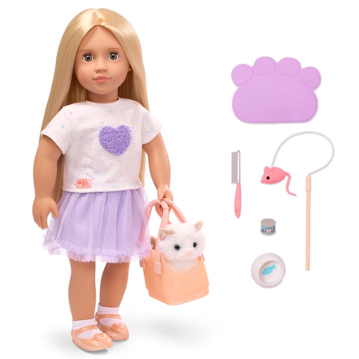 Our Generation 18-inch Doll Beatrice & Pet Kitty Bitsy