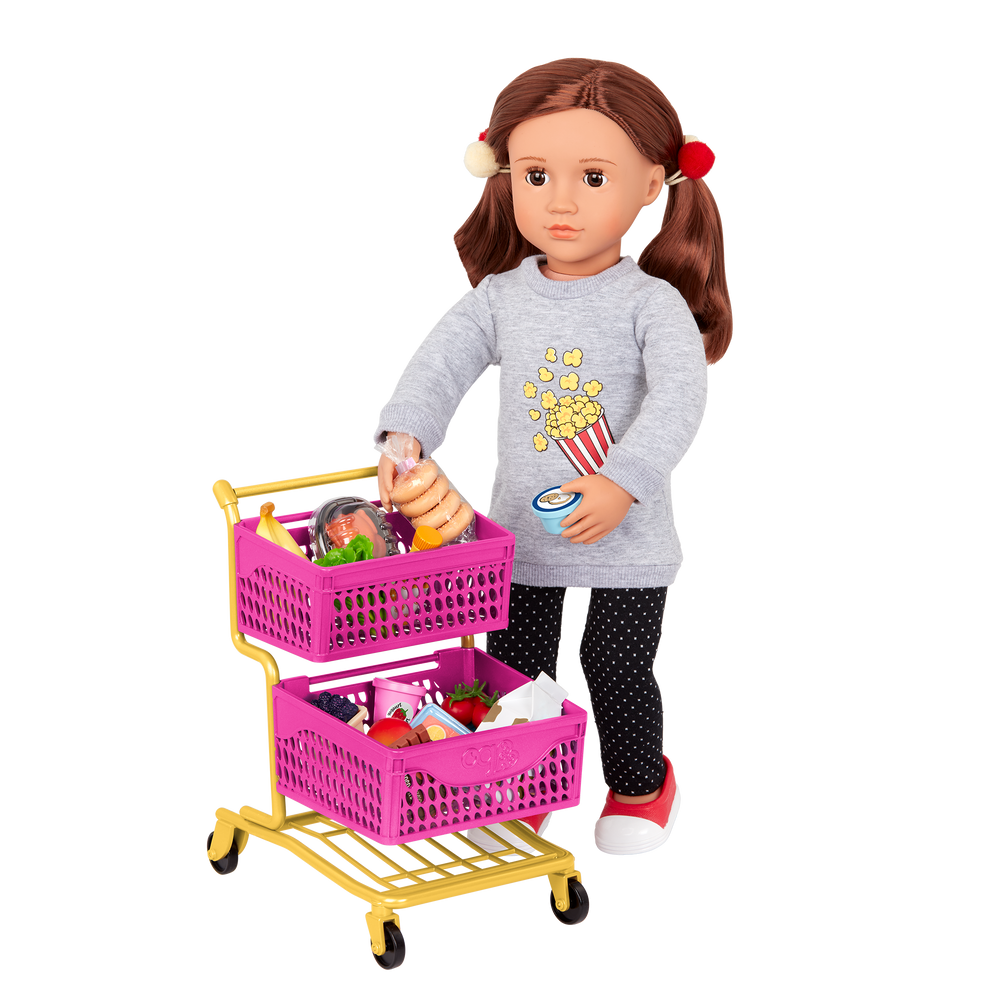 Our Generation Grocery Day Shopping Cart Set for 18-inch Dolls