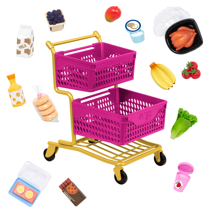 Our Generation Grocery Day Shopping Cart Set for 18-inch Dolls