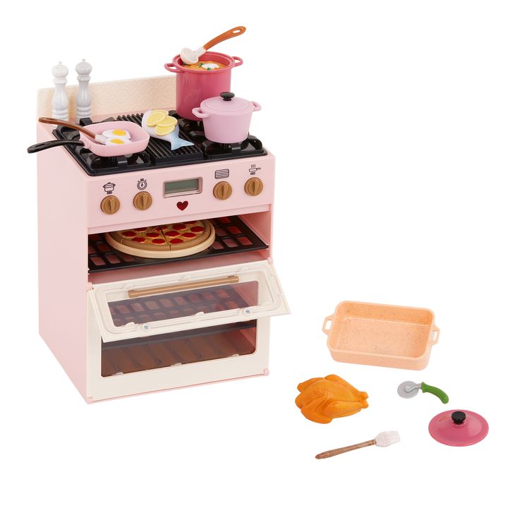 Our Generation make and bake stove cooking playset for 18 inch dolls