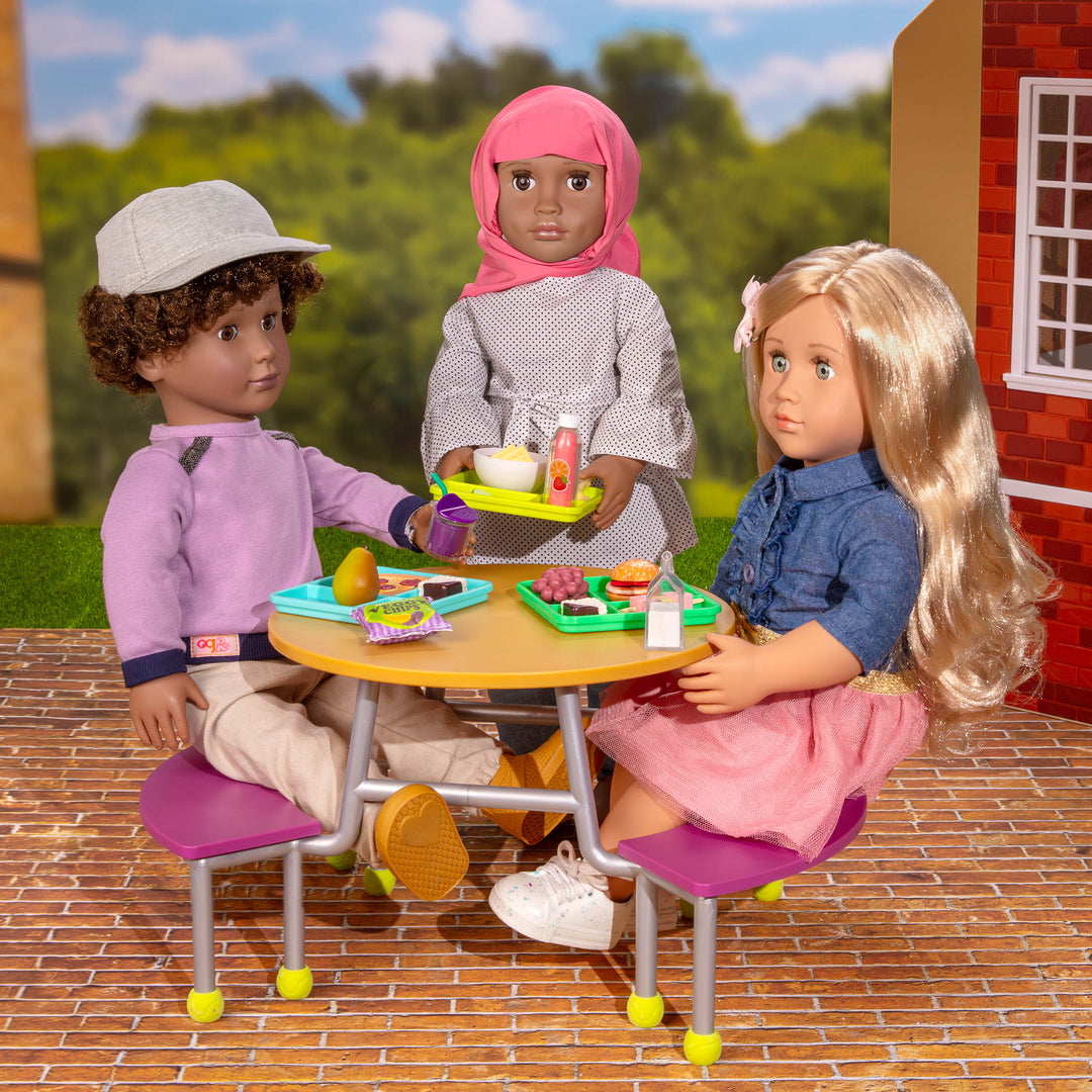 Cafeteria Table 18-inch Doll School Set Our Generation – Our