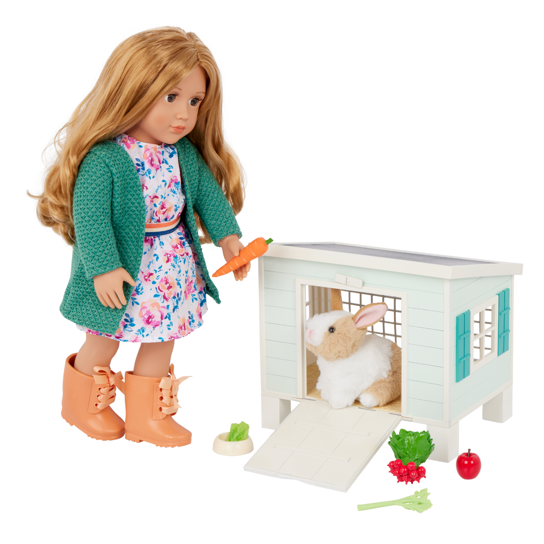 American Girl Carrot And Hutch Bunny Hutch Set Plush Rabbit Pet