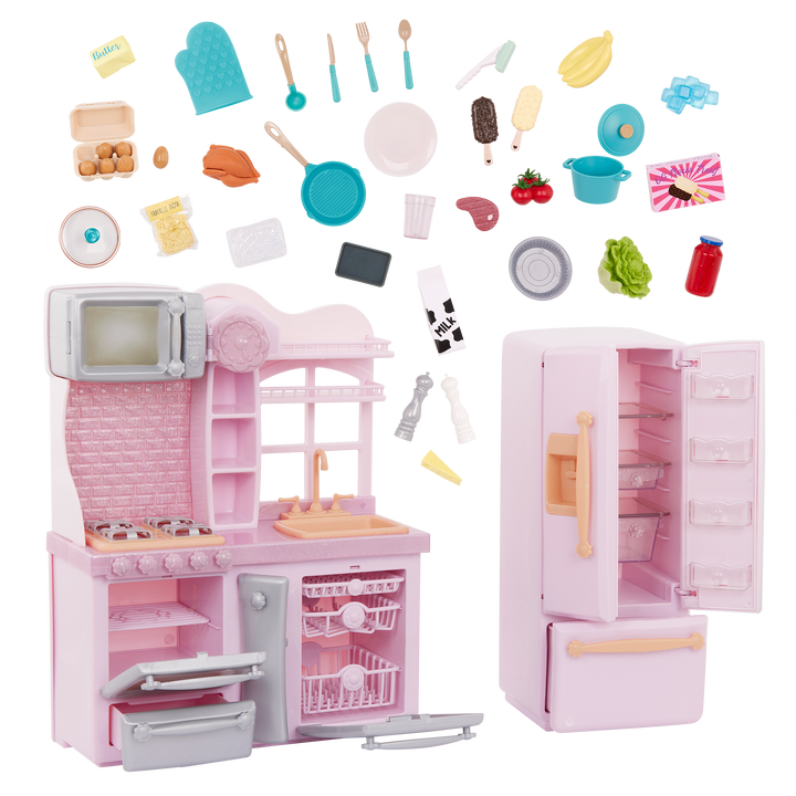 Our Generation Pink Gourmet Kitchen Playset for 18-inch Dolls