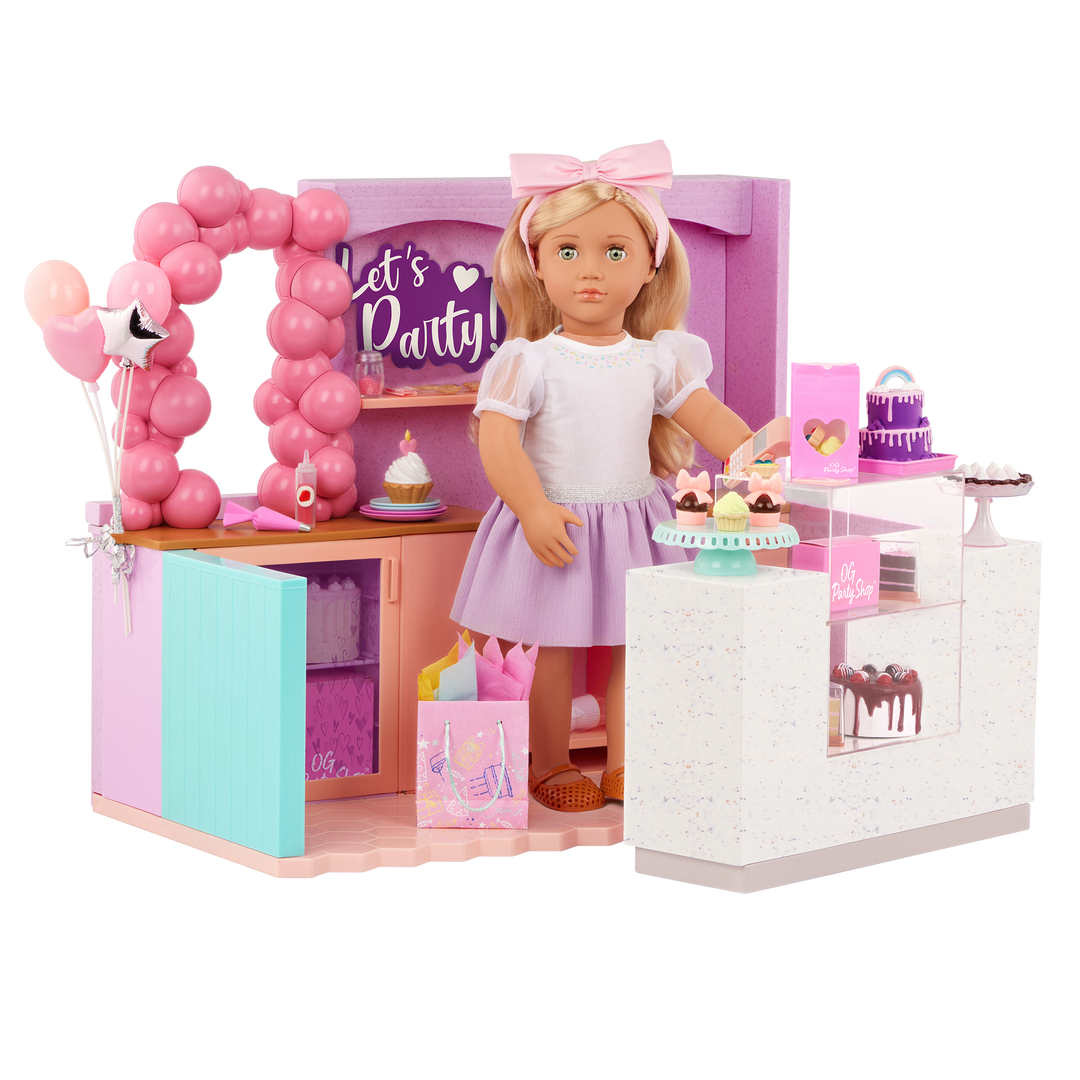 Cake Shop Playset & Party Supplies for 18" Dolls