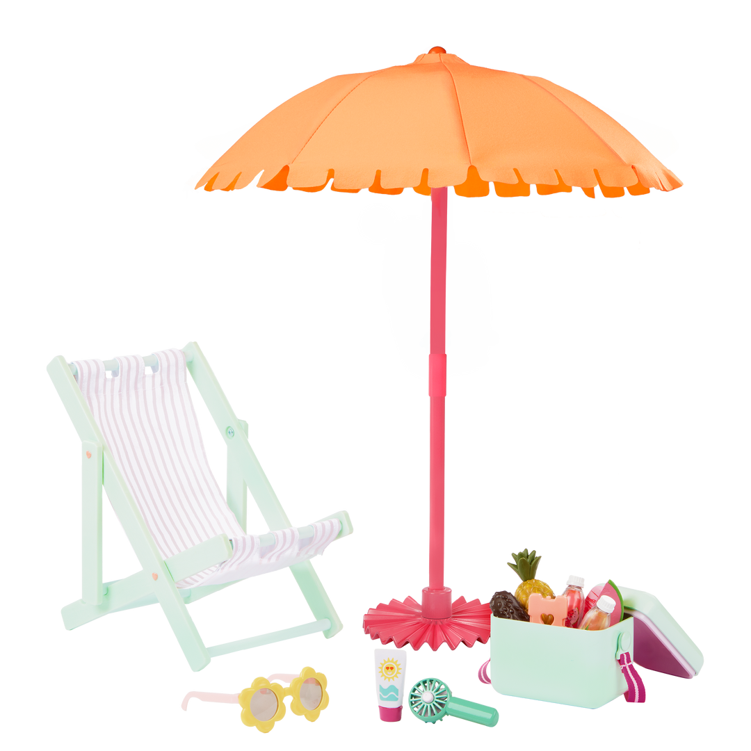 Our Generation Sunny & Cool Patio Accessory Set for 18-inch Dolls