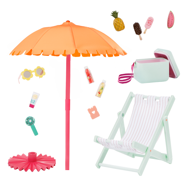 Our Generation Sunny & Cool Patio Accessory Set for 18-inch Dolls
