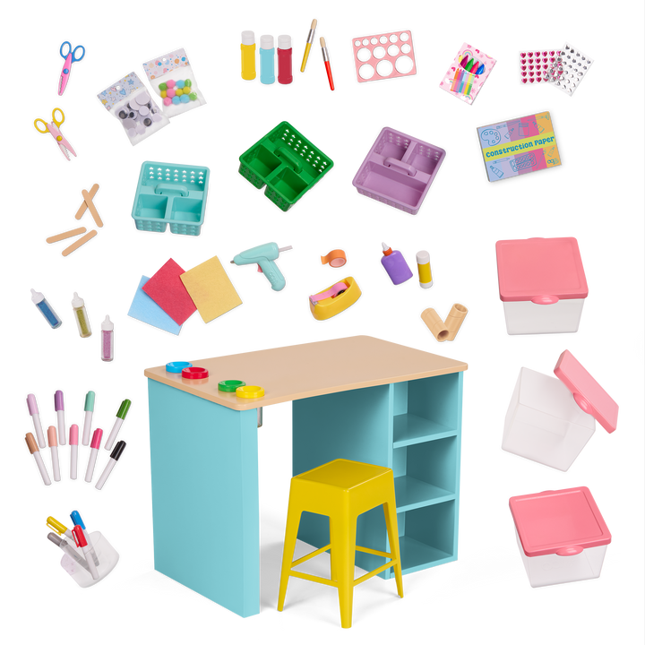 Our Generation Arts & Crafts Activity Table for 18-inch Dolls