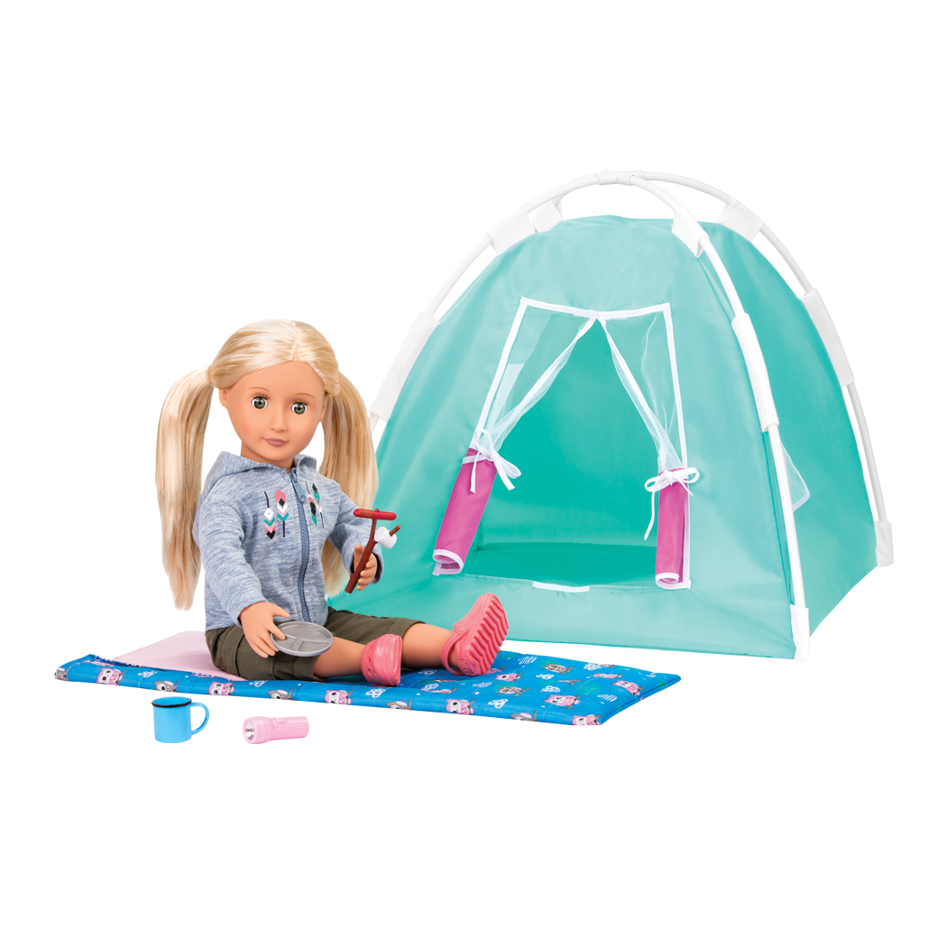 Our Generation Happy Camper Set camping playset with sleeping bag for 18 inch dolls