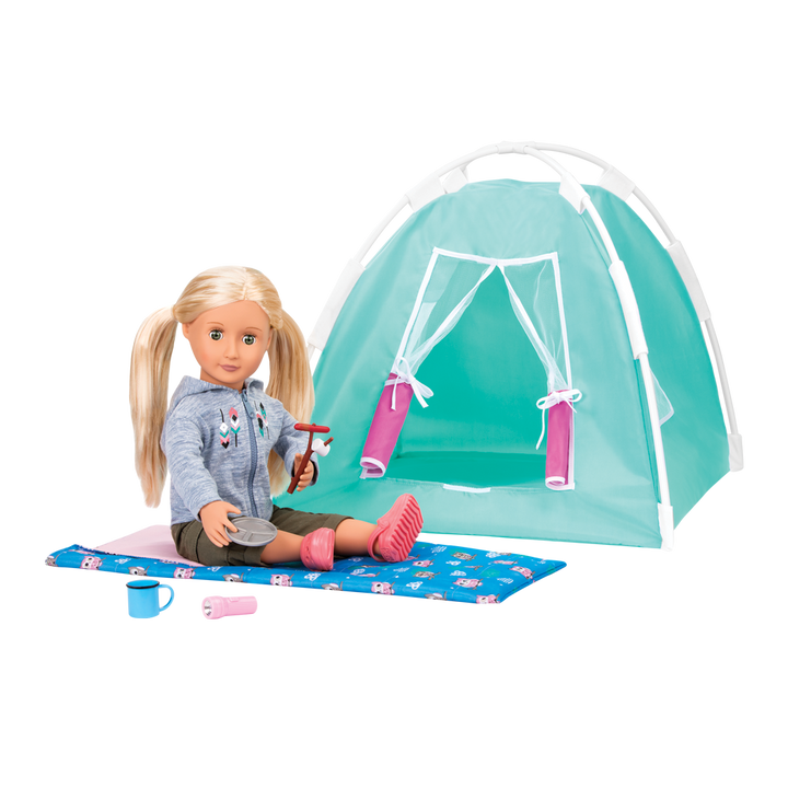 Our Generation Happy Camper Set camping playset with sleeping bag for 18 inch dolls