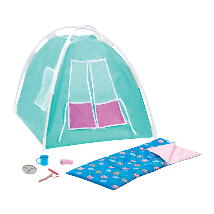 Our Generation Happy Camper Set camping playset with tent and sleeping bag for 18 inch dolls