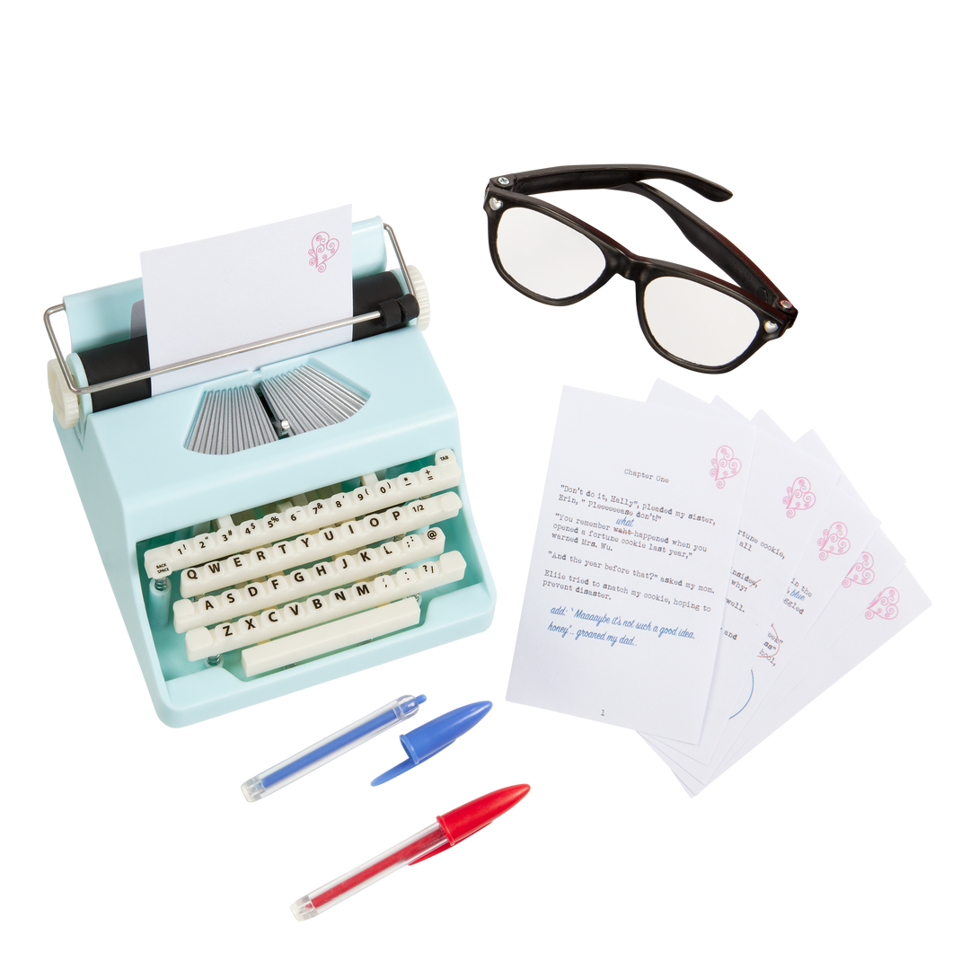 vintage-style typewriter playset for 18-inch dolls