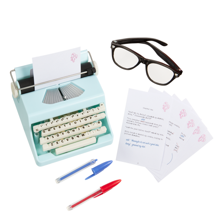 vintage-style typewriter playset for 18-inch dolls