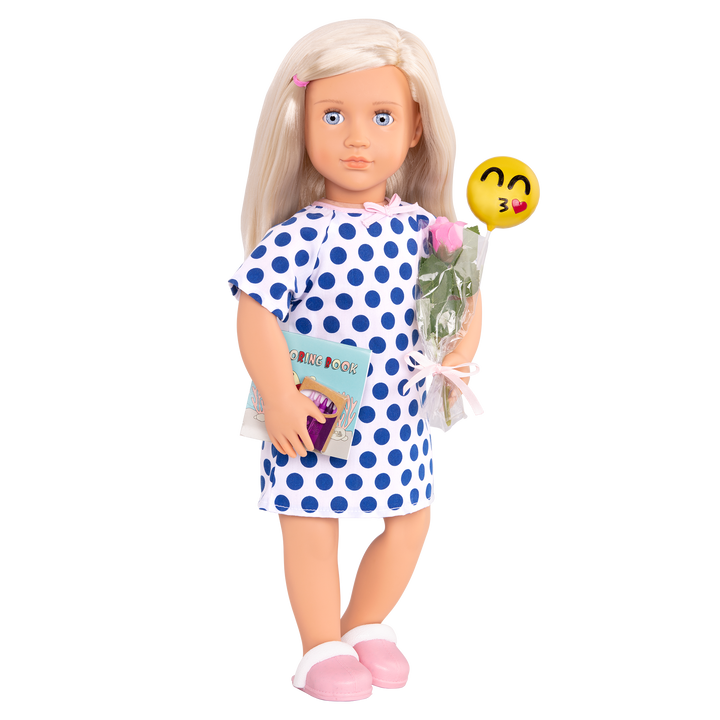 46 cm doll with hospital stay accessories