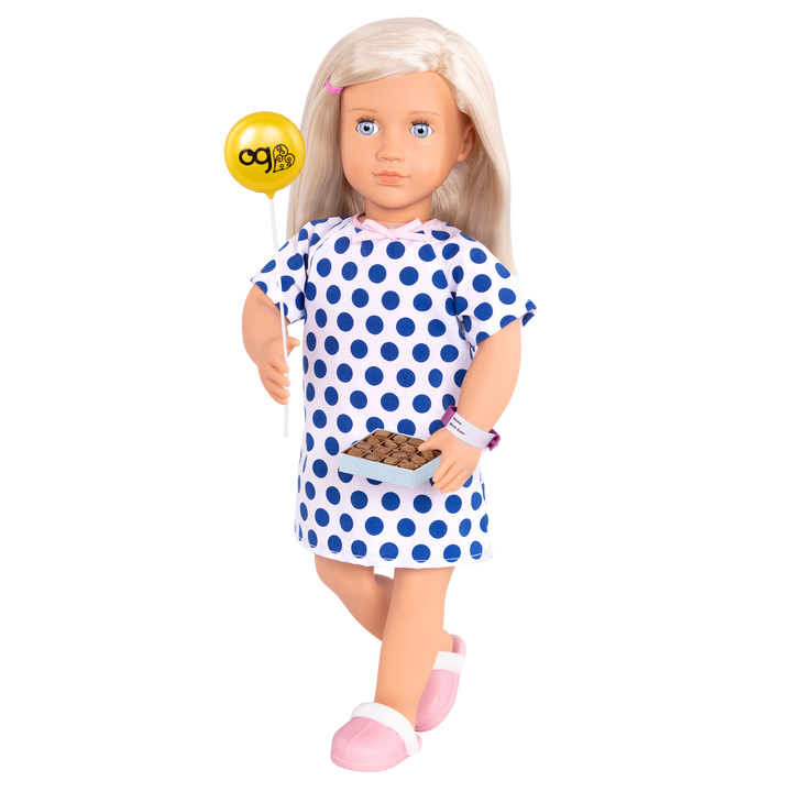 46 cm doll with hospital stay accessories