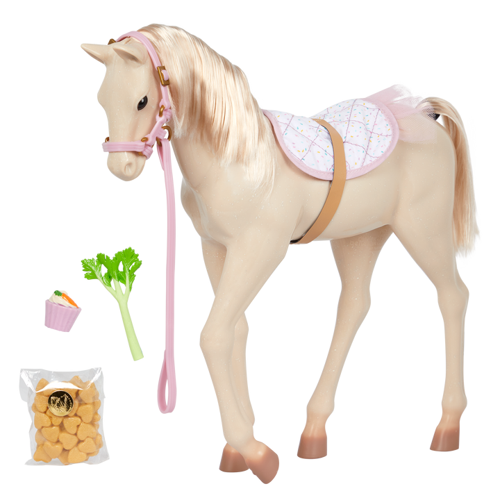 Our Generation Palomino Party Foal pony playset with 12 inch baby horse for 18 inch dolls